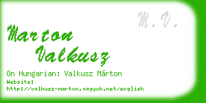 marton valkusz business card